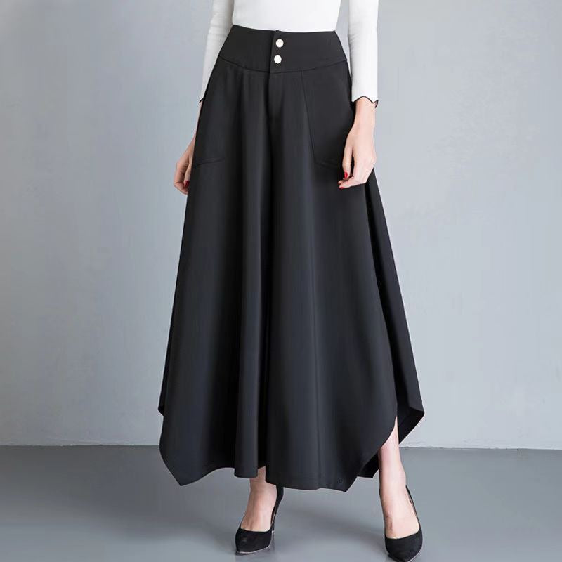 Vintage Oversized Solid Color Button Pants for Women