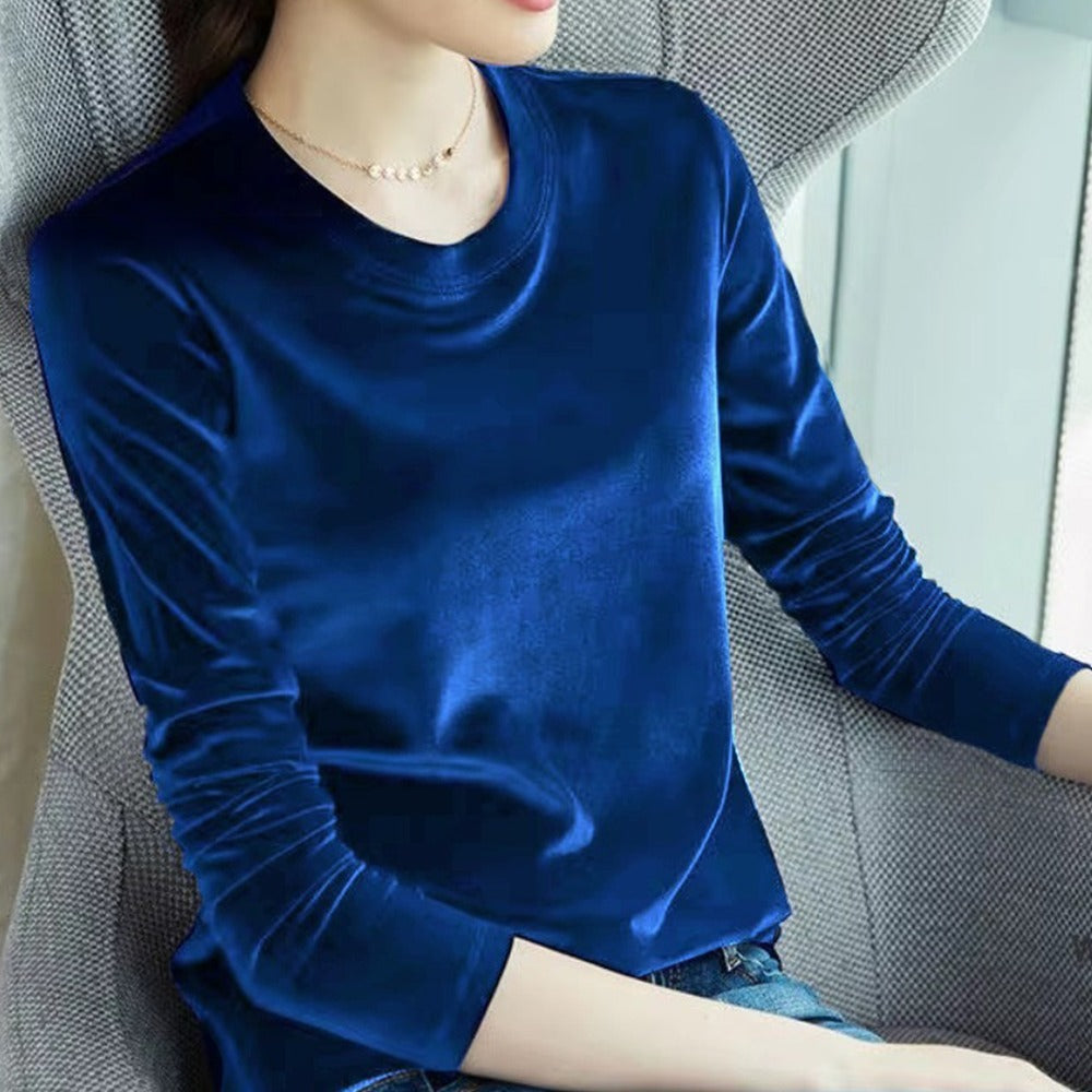 Premium Fashion Full Sleeve Velvet T-shirt for Women