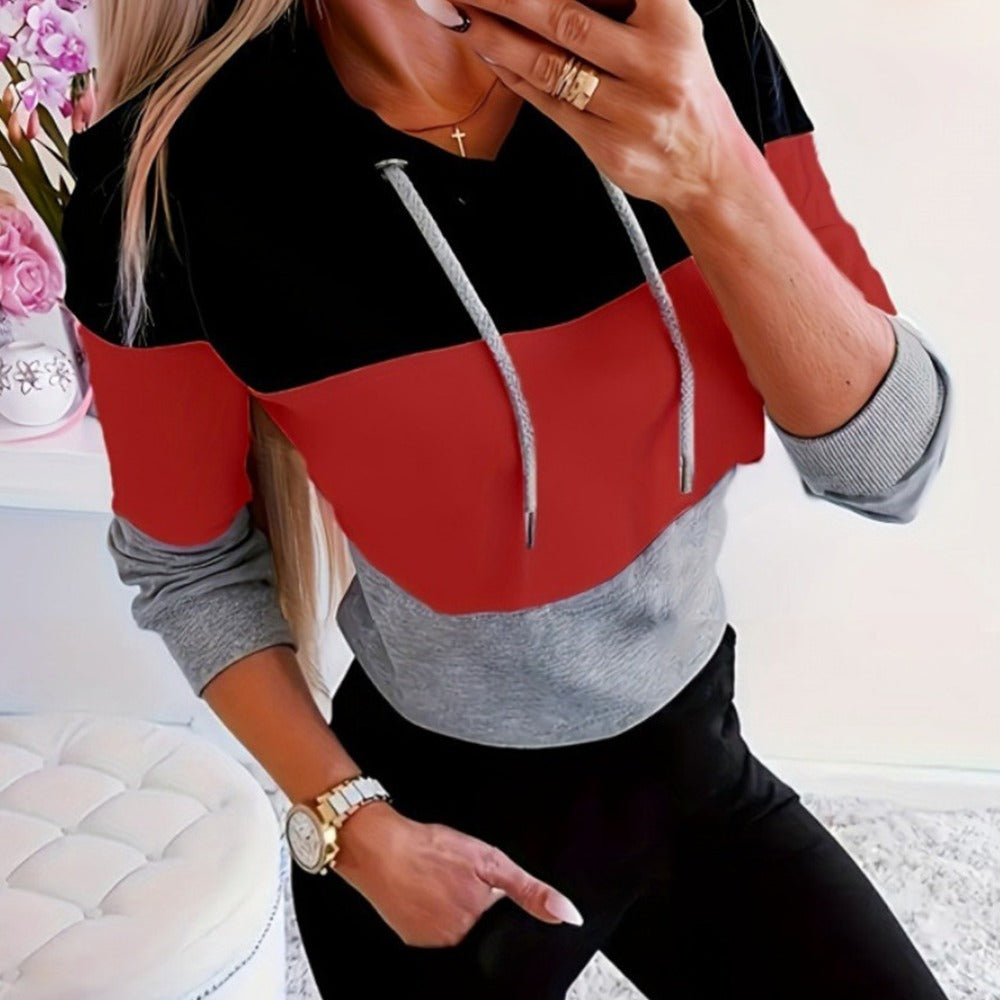 Multicolor Pattern Full Sleeve Warm Hoodies for Women