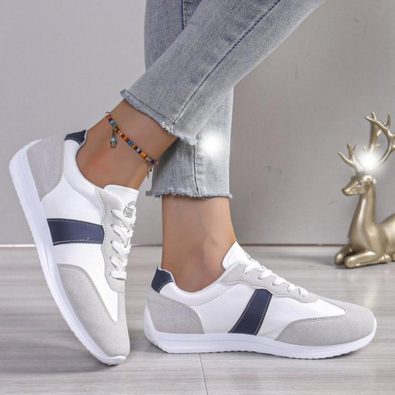 Latest Fashion Dual Color Flat Casual Sneakers for Women