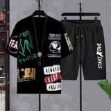Graphics Printed Style Short Sleeve T- Shirt & Shorts for Men
