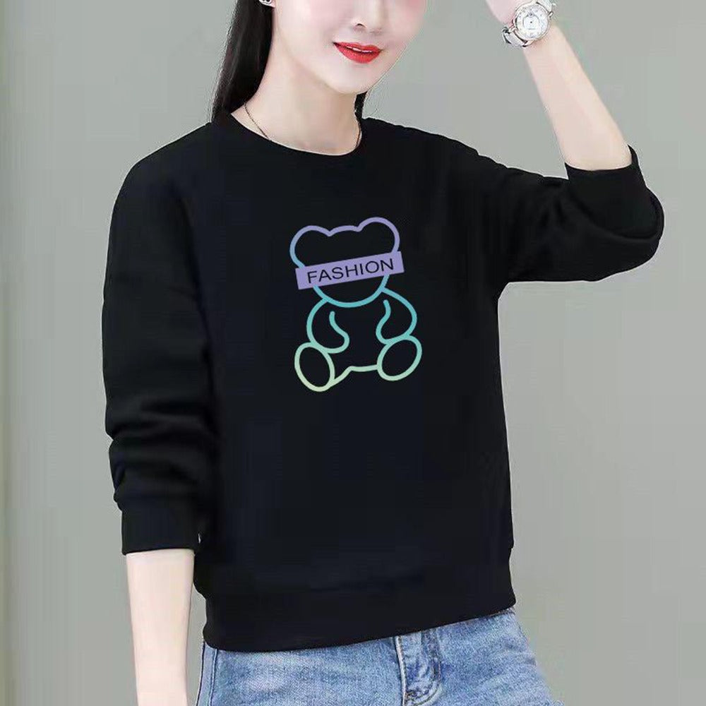 Printed Pattern Warm Fleece Full Sleeve Pullover for Women