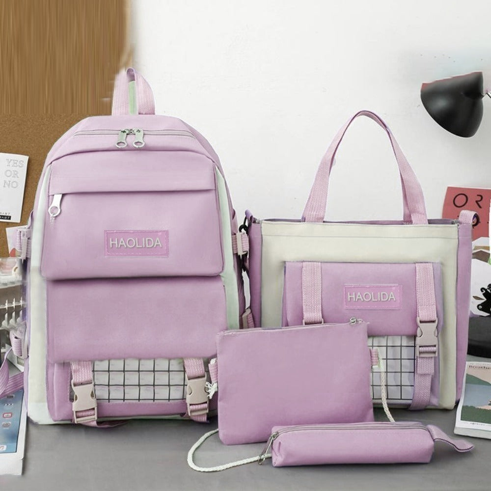 Large Capacity Teenage Backpack Bag Hand Bag Purse Kit