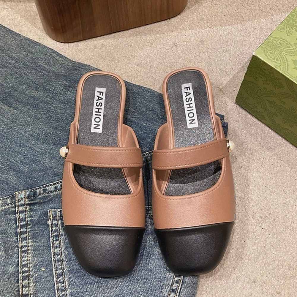 Buckle Fashion Flat Strap Closed Toe Shoes for Women