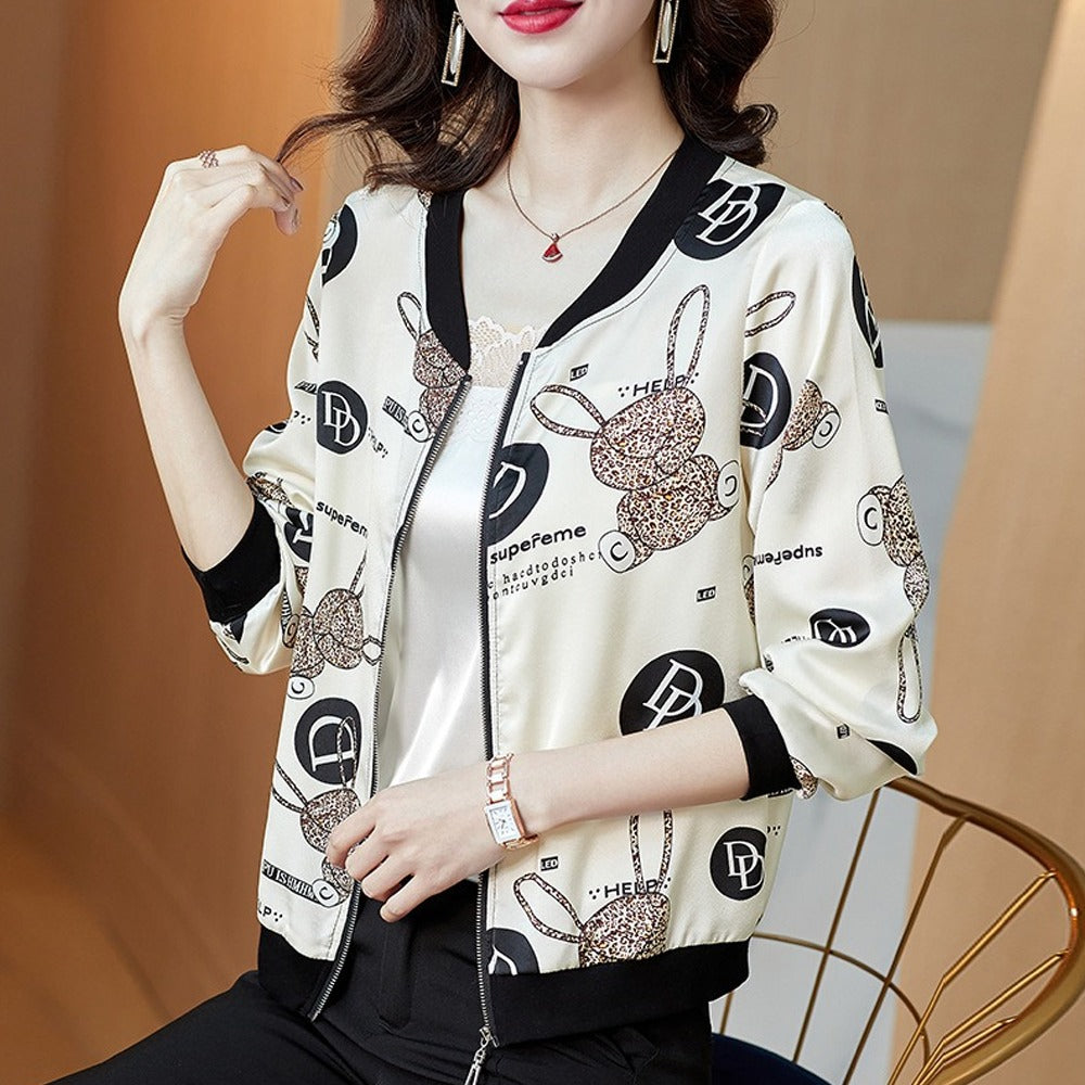 Chiffon Printed Style Full Sleeve Jacket for Women