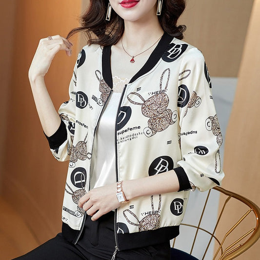 Chiffon Printed Style Full Sleeve Jacket for Women