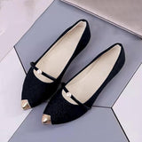 Elegant Pearl Flat Pointed Toe Flat Shoes for Women