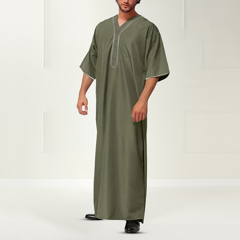 Native Solid Muslim Kaftan Dress for Men