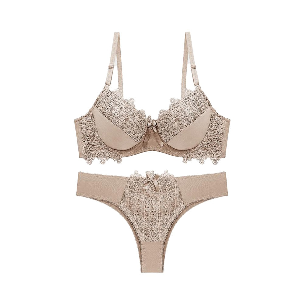 Trendy Pattern Lace Padded Bra & Panty for Women