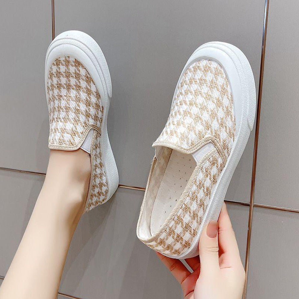 Checkered Pattern Fashion Canvas Shoes for Women