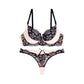 Floral Pattern Padded Lace Fashion Bra & Panty Set for Women