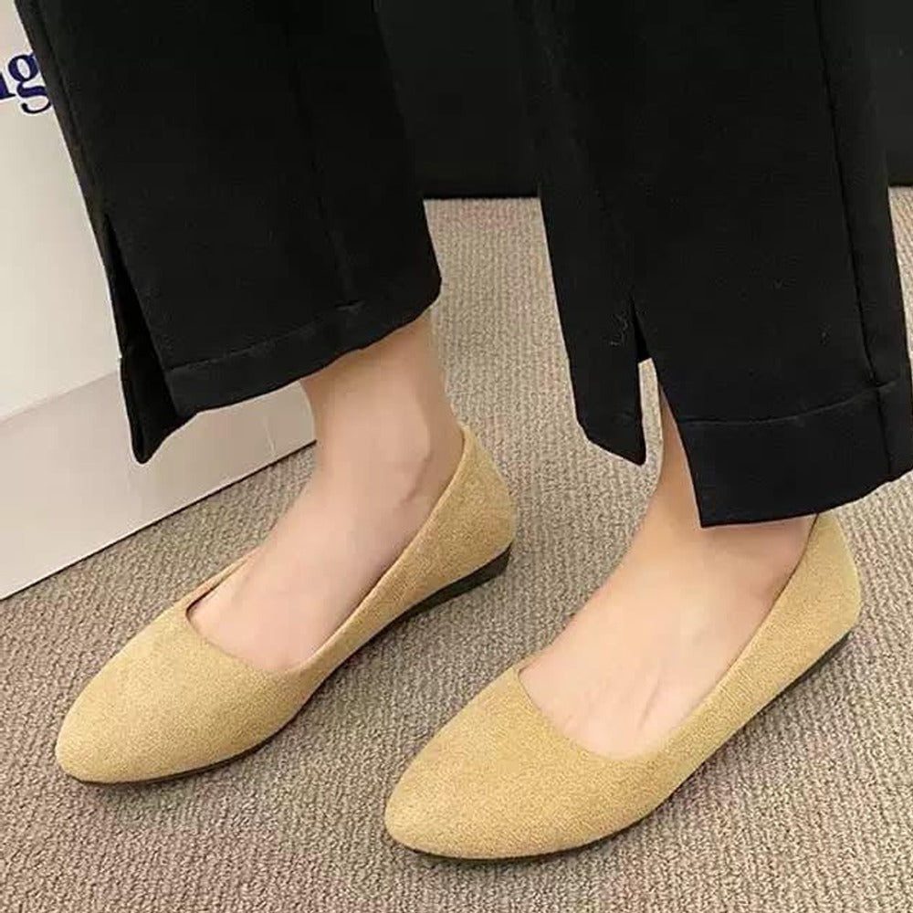 Flat Solid Color Pointed Toe Shoes for Women
