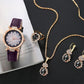 Premium Style 5 Pcs Jewlery Watch Set for Ladies