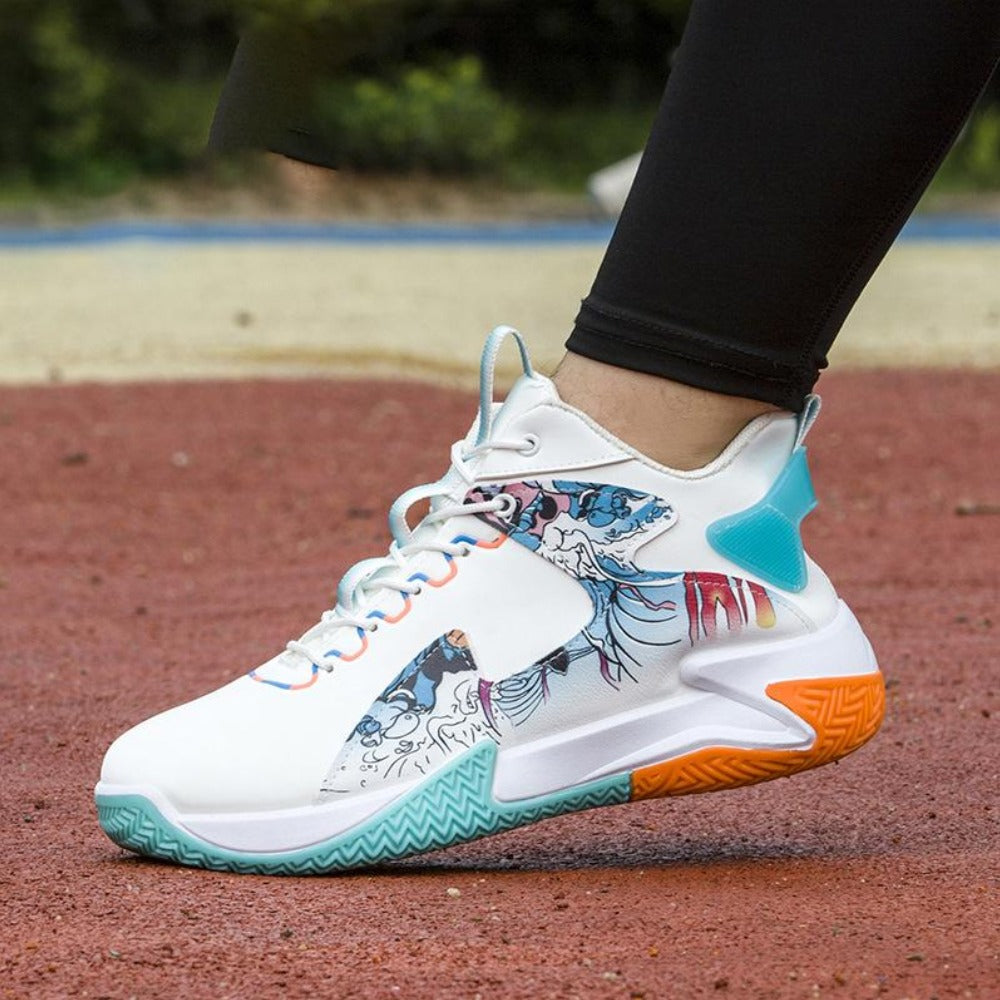 Graphics Printed Fashion Lace Up Sneaker Shoes for Men