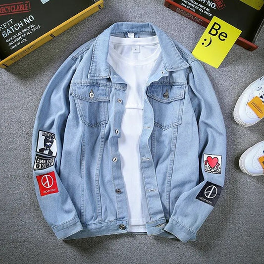 Denim Fashion Full Sleeve Casual Hip Hop Street Wear Jacket for Men