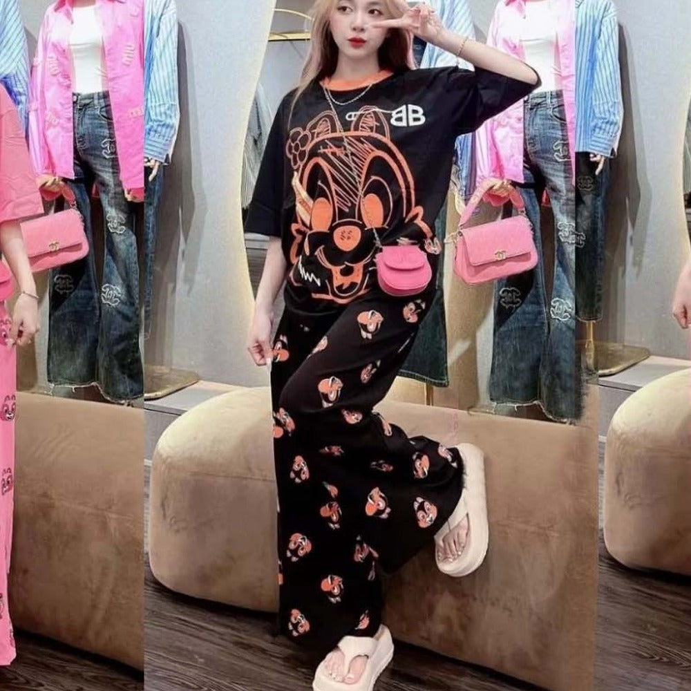 Korean Fit Fashion Printed Night Suit for Women