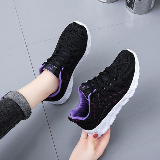 Working Safety Fashion Mesh Lace Up Casual Sneaker Shoes for Women