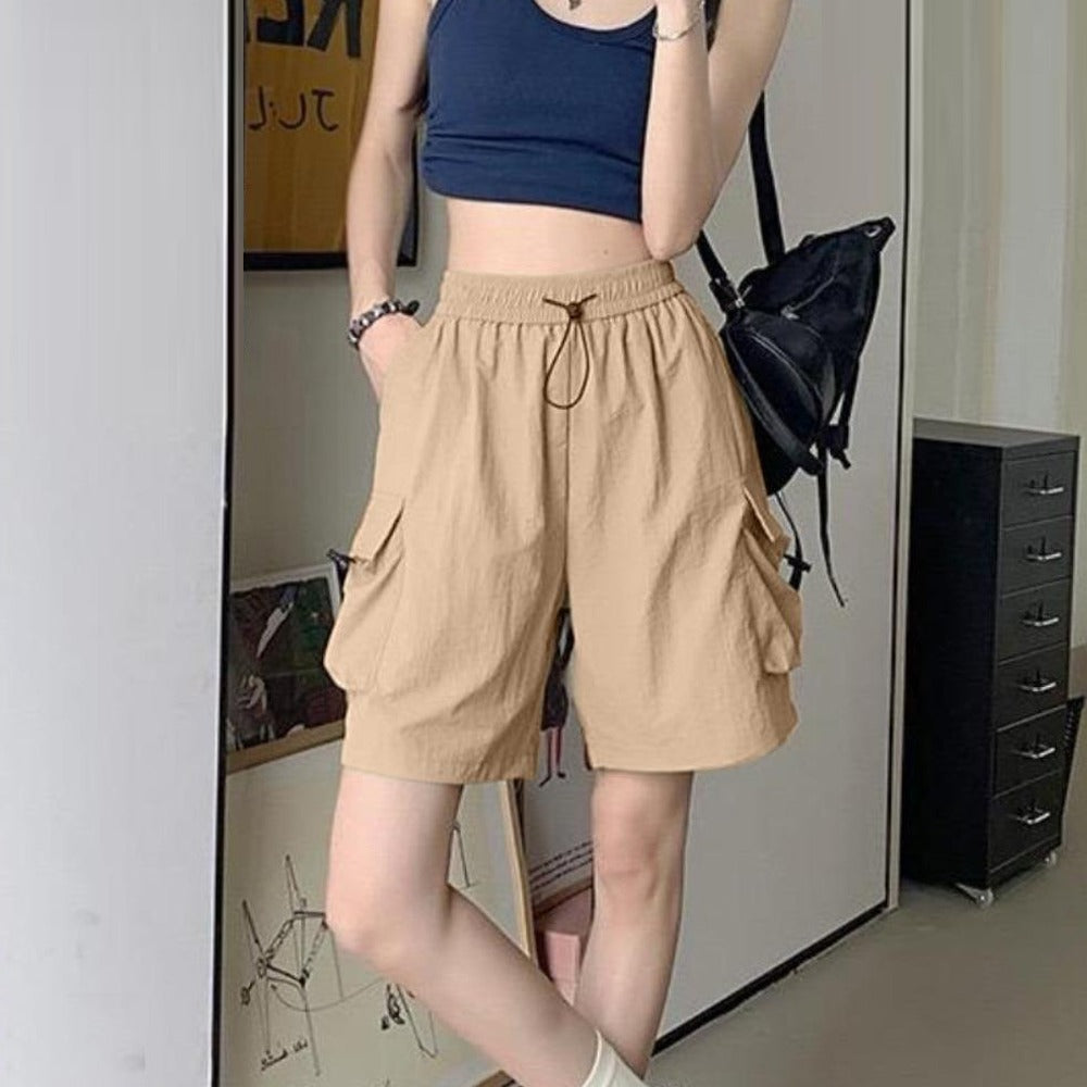 Spring Summer Drawstring Fashion Vacation Shorts for Women