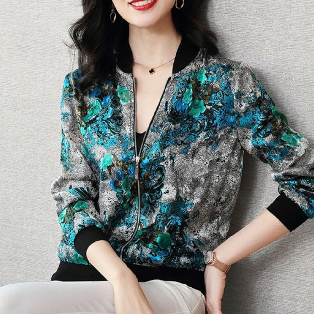 Chiffon Printed Style Full Sleeve Jacket for Women
