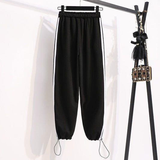 Solid Long Fashion Bottom Drawstring Stretchable Baggy Pants for Men & Women