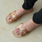 H Shape Fashion Solid Flat Sandals for Women