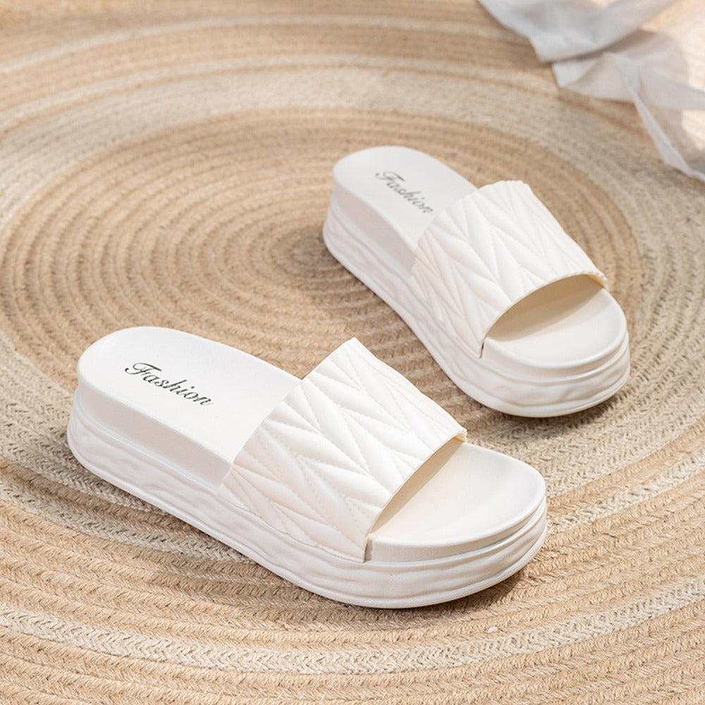 Party Casual Wear Solid Color Thick Sole Flip Flop Sandals