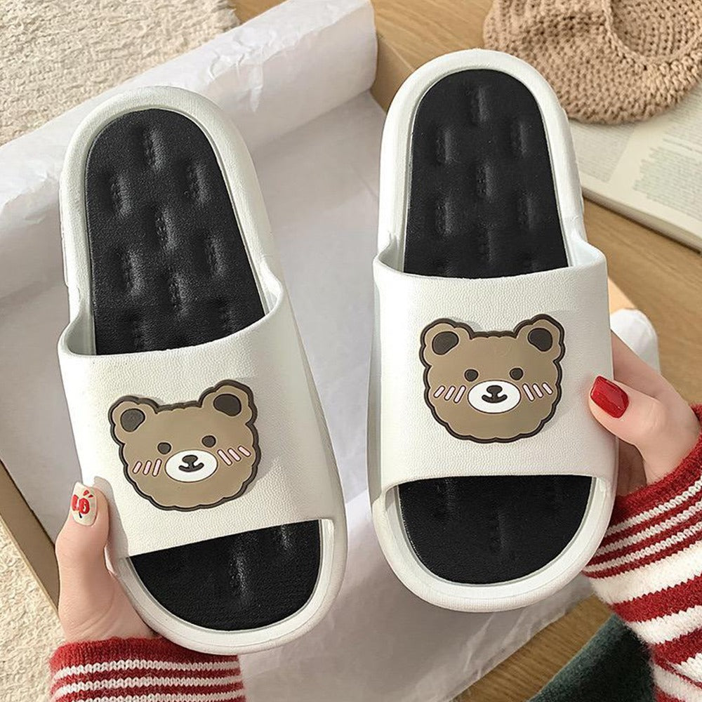 Bear Pattern Flip Flop Sandals for Women
