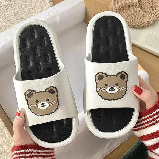 Bear Pattern Flip Flop Sandals for Women