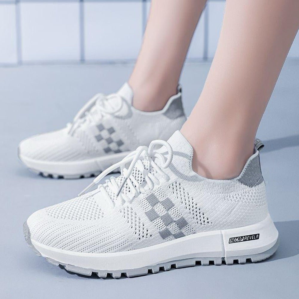 Mesh Up Fashion Rubber Sole Running Walking Shoes for Women