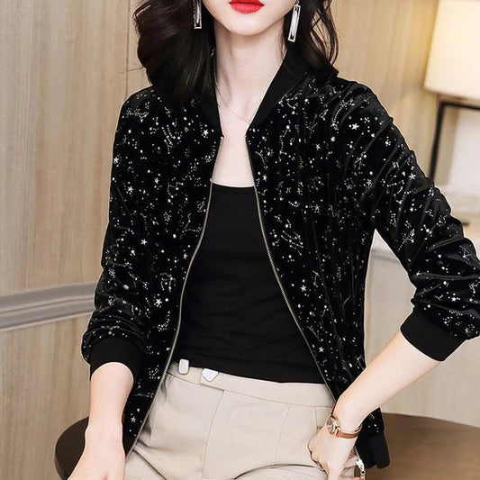 Chiffon Printed Style Full Sleeve Jacket for Women