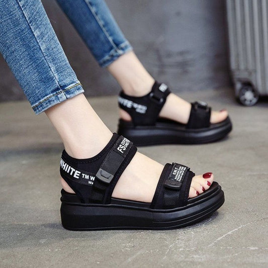 Latest Sports Beach Solid Mid Heel Sandals for Women