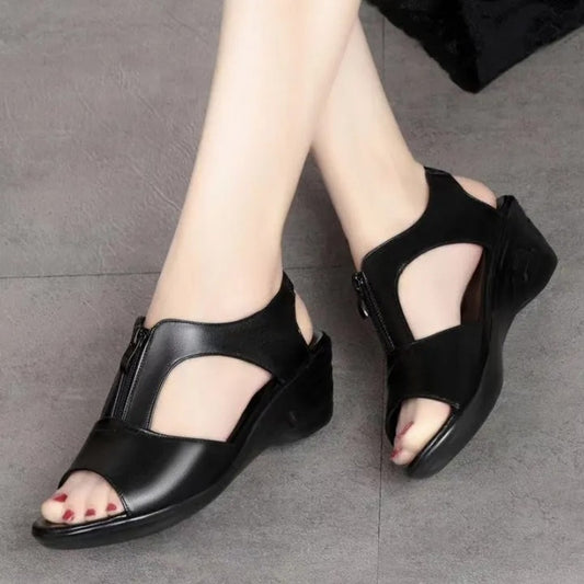 Party Fashion Peep Toe Mid Chunky Heel Sandals for Women