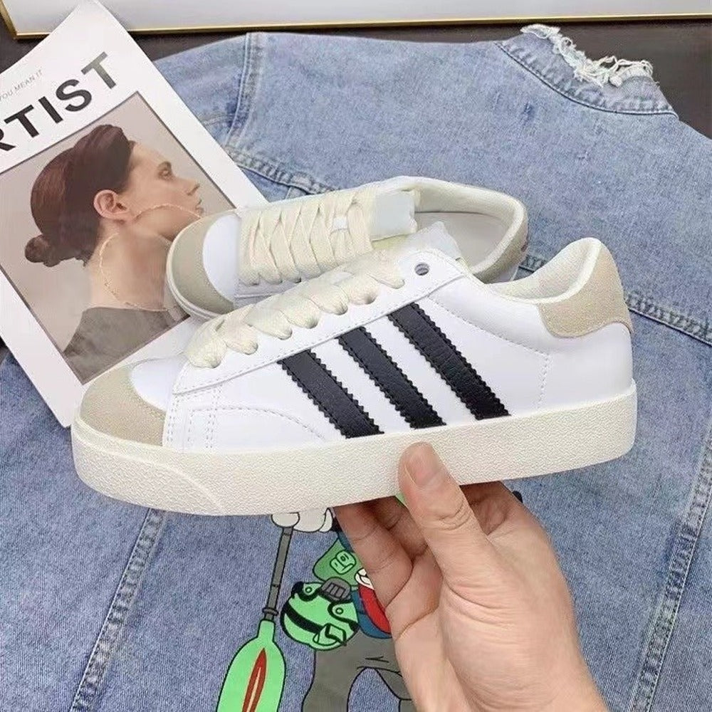 Latest Soft Leather Thick Sole Sneakers for Women