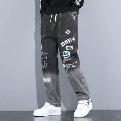 Printed Fashion Heavy Fade Casual Pants for Men