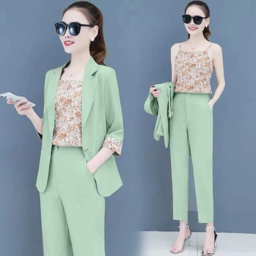 Korean Office Wear Jacket & Long Sleeve Blazer & Pant for Women