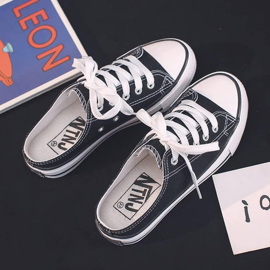 Slip On Lace Up Canvas Shoe Sandals for Women