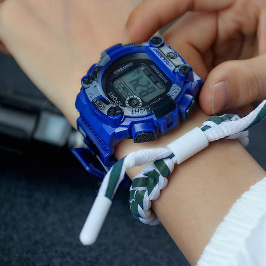 Digital Water-Resistant Rubber Sports Watch for Men & Women