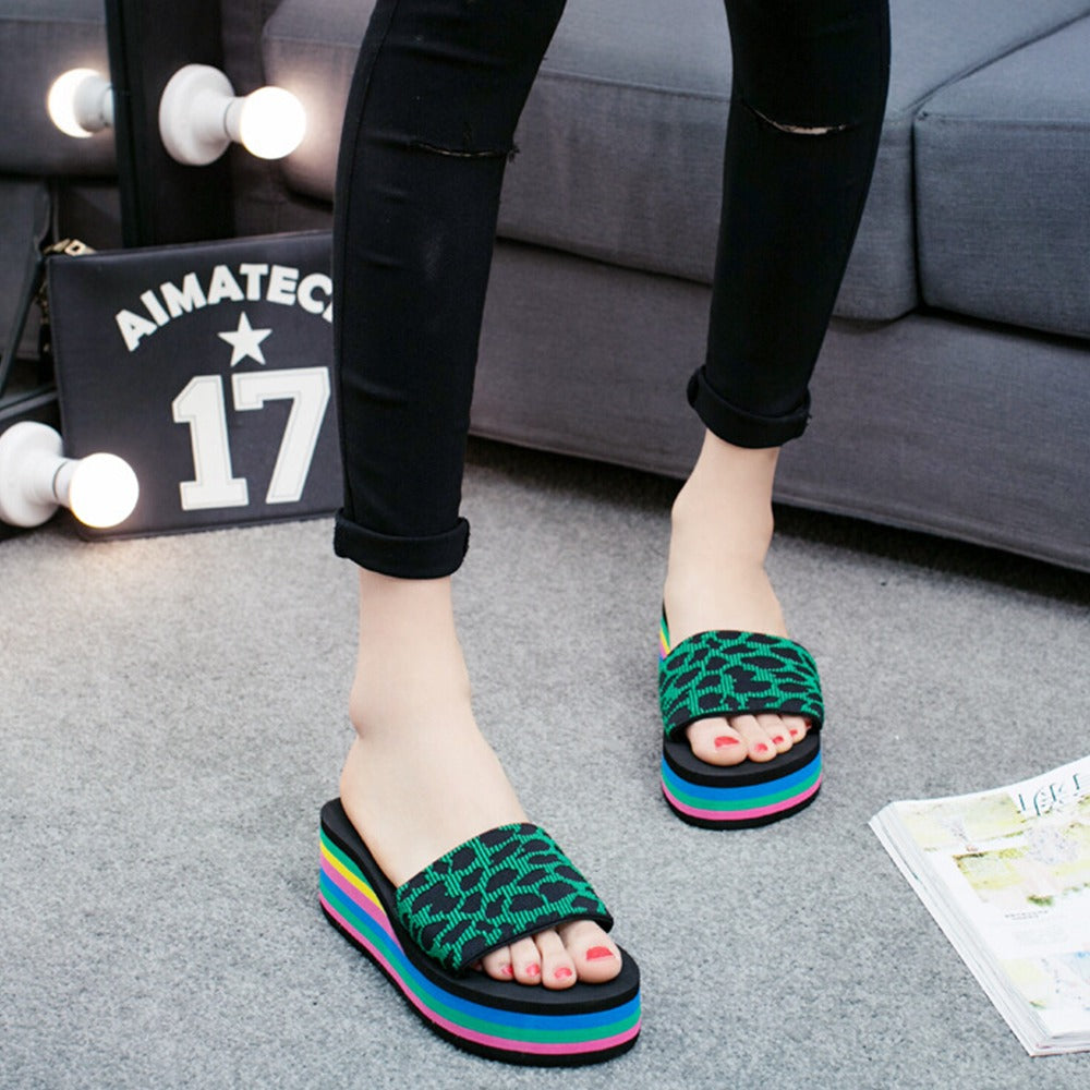 Beach Platform Flat Slip On Sandals for Women