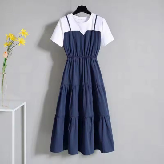 Korean Fashion Strapless Midi Slimming Dress for Women