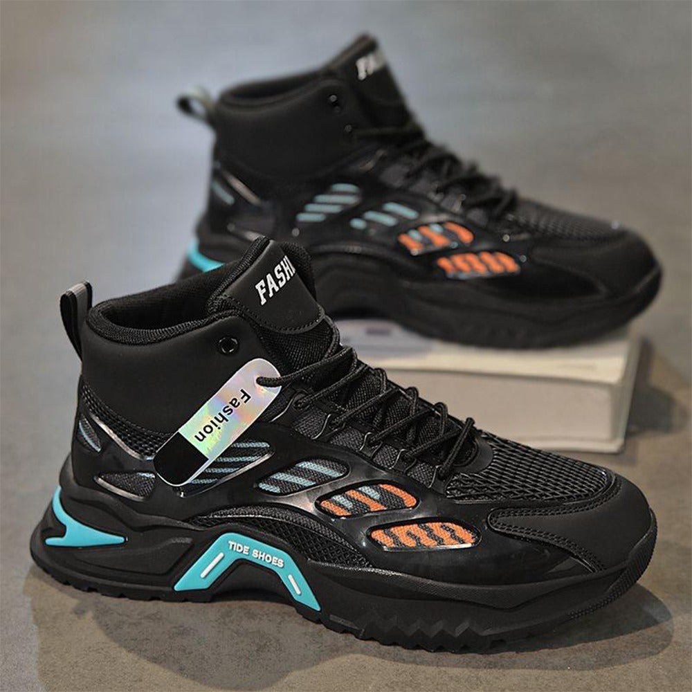 High Top Fashion Color Pattern Casual Sneakers for Men