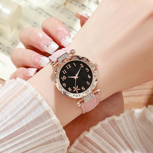 Luxury Leather Band Fashion Quartz Watch for Women