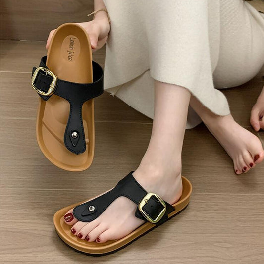 Summer Flip Flop Fashion Side Buckled Sandals for Women