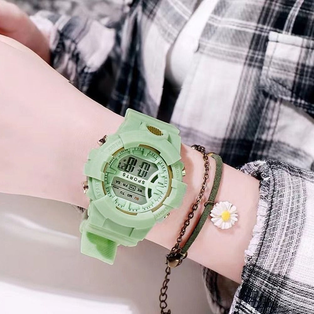 Digital Display Sports Style Wrist Watch for Women