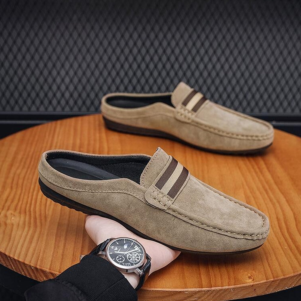 Suede Backless Solid Slipper Fashion Loafers Shoes for Men