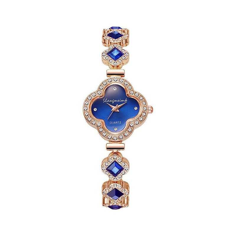 Leaf Petal Fashion Stainless Steel Wristwatch for Women