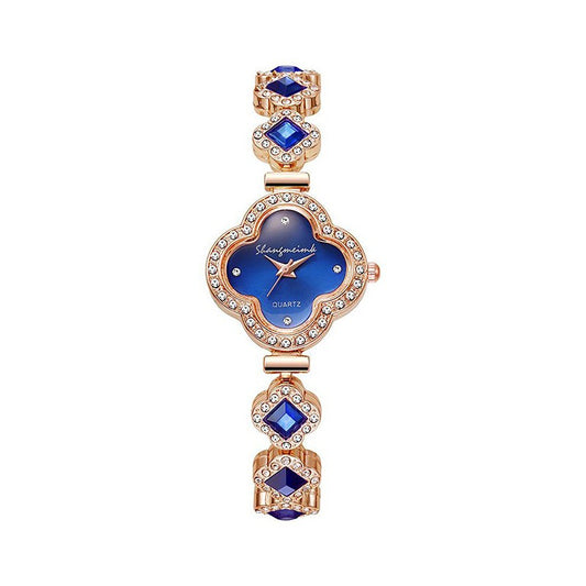 Leaf Petal Fashion Stainless Steel Wristwatch for Women