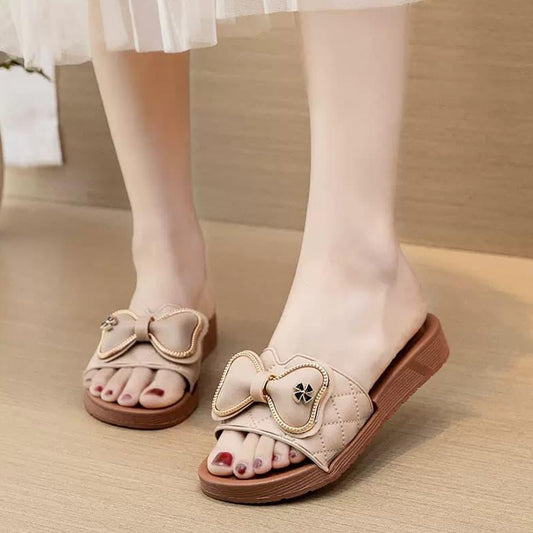 Bow Fashion Flat Slip-On Sandals for Women