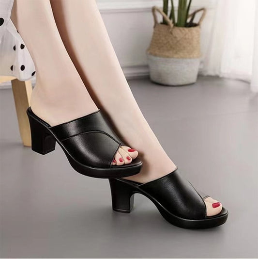 Summer Wear Peep Toe Fashion Solid Sandals for Women