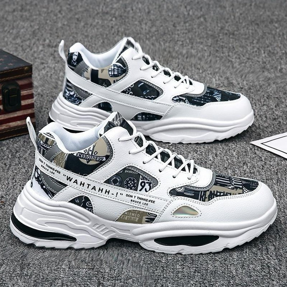 Graphics Pattern High Top Rubber Sole Sneaker Shoes for Men