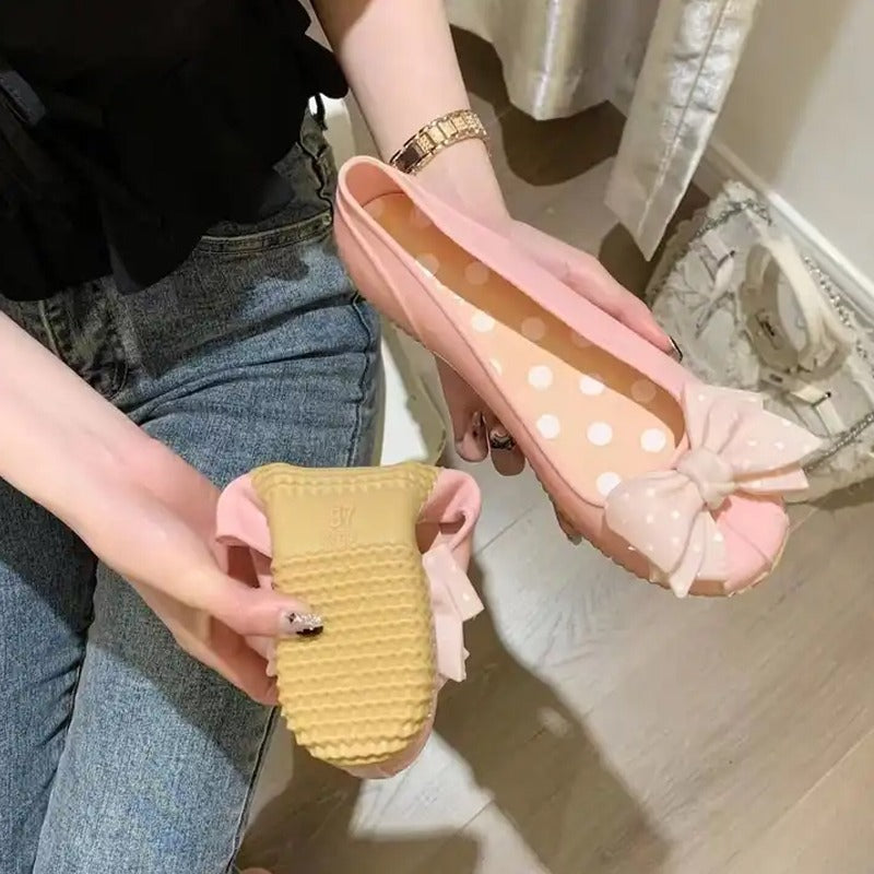 Polka Dot Round Toe Sandal Shoes for Women